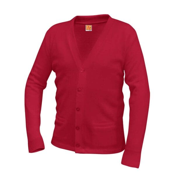 SWEATER 2 POCKET BUTTON UP VAP Red Color