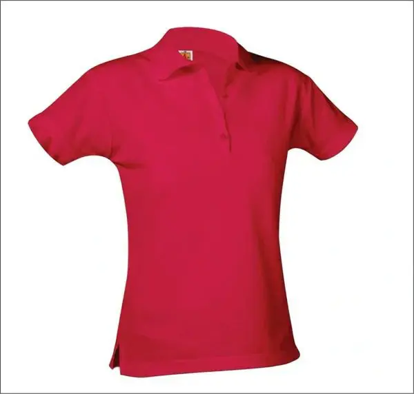 red GIRLS POLO SHORT SLEEVE 9735