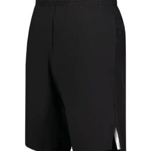Black athletic shorts with side slit
