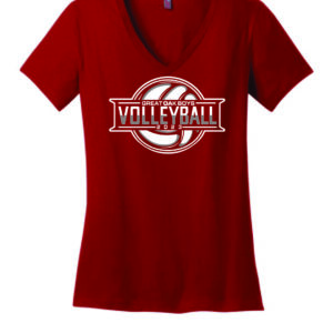 Greak Oak Volleyball Ladies V Neck T Shirt