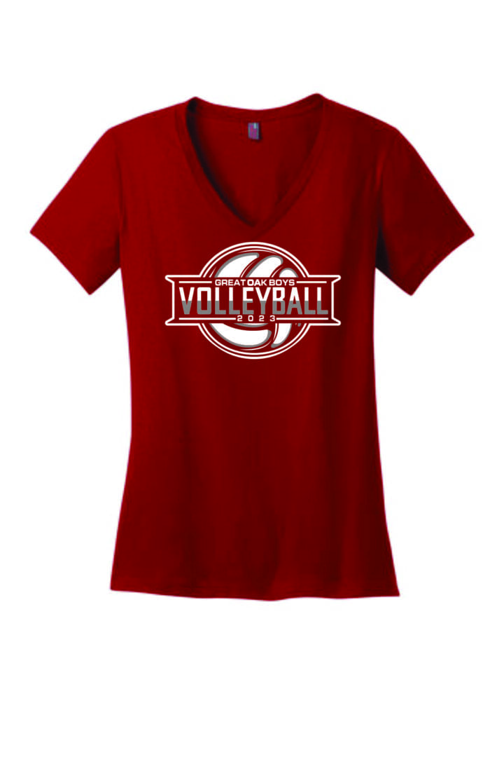 Greak Oak Volleyball Ladies V Neck T Shirt