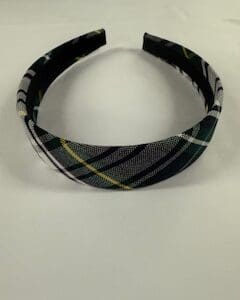 Plaid patterned headband on white background.