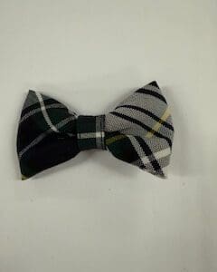 Black and gray plaid bow tie